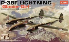 1/48 P-38F Lightning "Glacier Girl" американський винищувач (Academy 12208), збірна модель