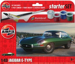 1/43 Автомобиль Jaguar E-Type серия Starter Set с красками и клеем (Airfix A55009), сборная модель