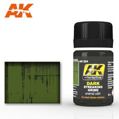 Темно-грязные потеки, жидкость для создания эффекта, 35 мл (AK Interactive AK024 Dark Streaking Grime Effect), эмалевая