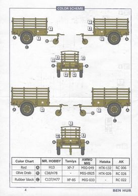 1/48 WWII US Cargo Trailer "Ben Hur" американський армійський причіп (GMU 48004), збірна модель