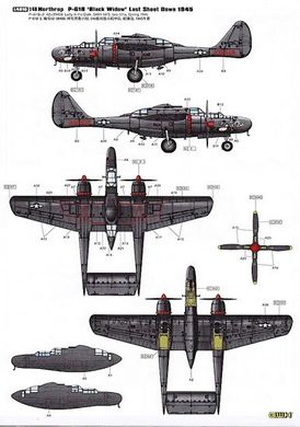 1/48 Northrop P-61B Black Widow "Last Shoot Down 1945" (Great Wall Hobby L4810), збірна модель