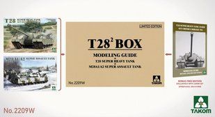 1/35 Комплект важких танків T28 і M28A1/A2 + посібник "T28 Modelling Guide" Bonus Free (Takom 2209w), збірні моделі