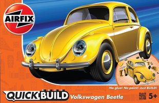 Автомобиль VW Beetle Yellow (Airfix Quick Build J6023) простая сборная модель для детей