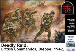 1/35 Смертельний рейд, британські командос, Дьєпп 1942 року, 4 фігури (Master Box 35252), збірні пластикові