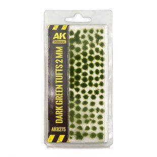 Пучки трави темно-зелені, висота 2 мм, аркуш 150х50 мм (AK Interactive AK8275 Dark Green Tufts)