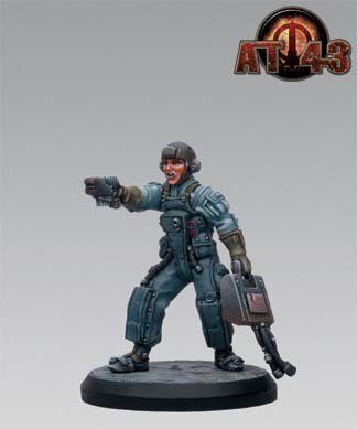 Sergeant A. Borz, Hero Box, мініатюра AT-43 U.N.A. (Rackham UNCH01), готова розфарбована пластикова