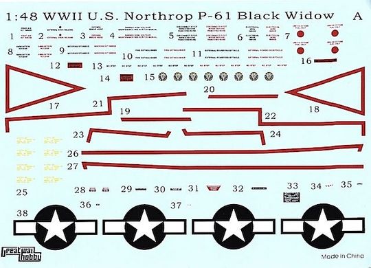 1/48 Northrop P-61B Black Widow "Last Shoot Down 1945" (Great Wall Hobby L4810), сборная модель