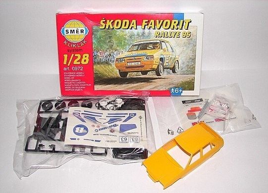 1/28 Автомобіль Skoda Favorit Rallye 96, складання без клею (Smer 0972), збірна модель