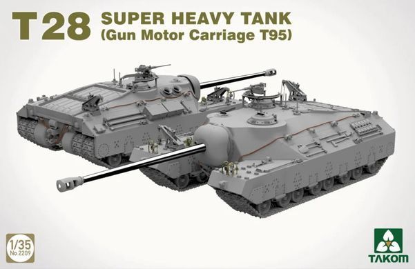 1/35 Комплект важких танків T28 і M28A1/A2 + посібник "T28 Modelling Guide" Bonus Free (Takom 2209w), збірні моделі