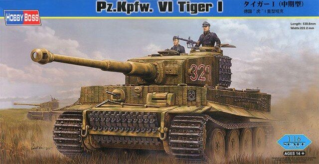 1/16 Pz.Kpfw.VI Tiger I германский тяжелый танк (HobbyBoss 82601) сборная модель