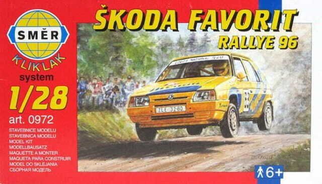 1/28 Автомобиль Skoda Favorit Rallye 96, сборка без клея (Smer 0972), сборная модель