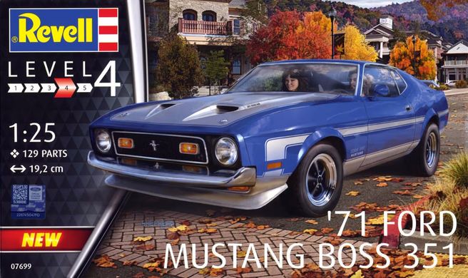 1/24 Автомобіль '71 Ford Mustang Boss 351 (Revell 07699), збірна модель