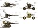 1/35 Набор зенитных орудий ЗПУ-1 + ЗПУ-2 + ЗПУ-4 + ЗУ-23-2 (Meng Model SPS-026) в комплекте 4 модели