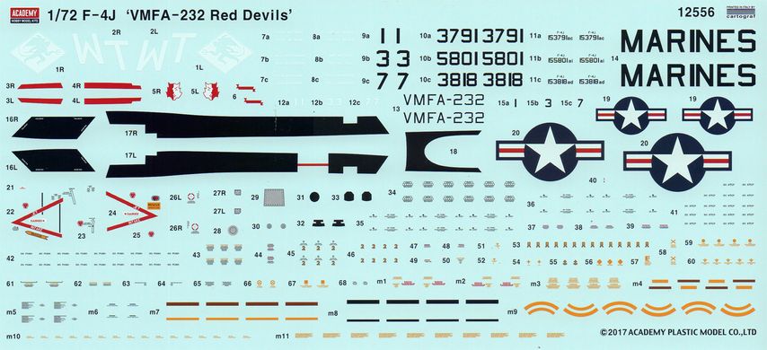 1/72 Самолет USMC F-4J Phantom эскадрильи VMFA-232 "Red Devils" (Academy 12556), сборная модель