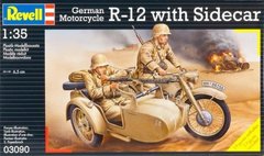 1/35 BMW R-12 с коляской + экипаж, германский мотоцикл (Revell 03090)