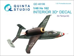 1/48 Обьемная 3D декаль для Heinkel He-162, интерьер, для моделей Tamiya (Quinta Studio QD48106)