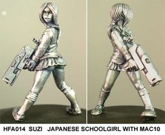 HassleFree Miniatures - Suzi, japanese schoolgirl with Mac10 - HF-HFA014