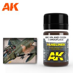 Жидкость для выделения расшивки для зеленого и коричневого камуфляжей, эмаль, 35 мл (AK Interactive AK2071 Paneliner for Brown and Green Camouflage)