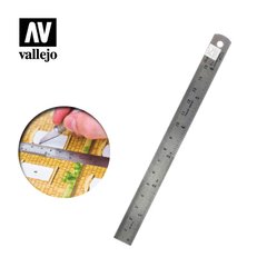 Стальна лінійка 150 мм, конверсійні таблиці на зворотньому боці (Vallejo T15003 Steel Rule)