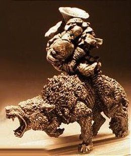 Орки и Гоблины (Orcs and Goblins) - Goblin Wolf Rider Musician - GameZone Miniatures GMZN-04-36