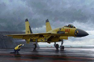 1/72 Истребитель Shenyang J-15 со взлетной палубой и фигурками (Trumpeter 01670), сборная модель