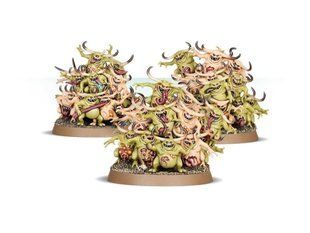 Nurglings, 3 миниатюры Warhammer Chaos Daemons (Games Workshop 97-18), сборные пластиковые