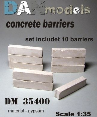 1/35 Бетонні барикади, 10 штук, гіпсові нефарбовані (DANmodels DM35400)