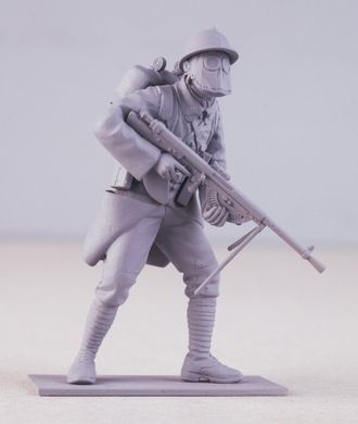 1/35 Французька піхота в протигазних масках, 1916 рік, 4 фігури (ICM 35696), збірні пластикові