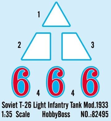 1/35 Т-26 зразка 1933 року радянський легкий танк (HobbyBoss 82495), збірна модель