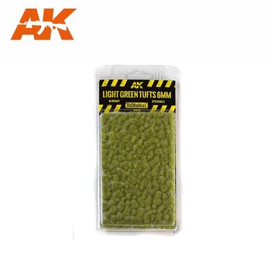 Пучки травы зеленые светлые, высота 6 мм, лист 140х90 мм (AK Interactive AK-8118 Light green tufts)