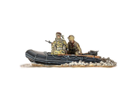 50мм (1/35) Виньетка &laquo;Sat Cong Mission, Vietnam War&raquo;: две фигуры и лодка (Andrea Miniatures S6-S01), металлические неокрашенные