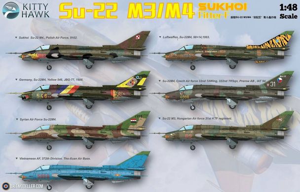 1/48 Су-22М3/М4 советский истребитель-бомбардировщик (Zimi Model/Kitty Hawk 80146), сборная модель