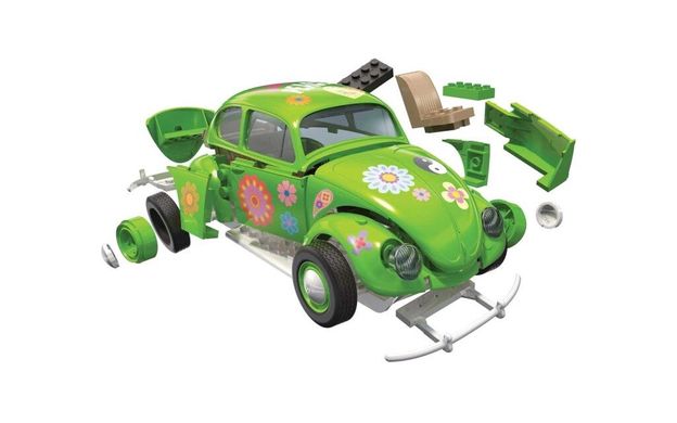 Автомобіль Volkswagen Beetle "Flower Power" (Airfix Quick Build J-6031) проста збірна модель для дітей