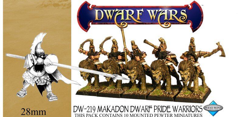 Dwarf Wars - Command - Makadon Cavalry - West Wind Miniatures WWP-DW-219-C
