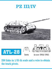 1/35 Траки робочі для танків Pz.Kpfw.III и Pz.Kpfw.IV зразка 1944-45 років, збірні металеві (Friulmodel ATL-028)