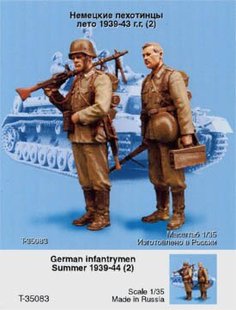 1/35 Немецкие пехотинцы, лето 1939-43 годов, 2 фигуры (Танк 35083)