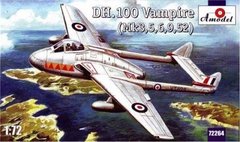 1/72 De Havilland DH.100 Vampire (Amodel 72264) сборная модель