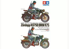 1/35 Германские мотоциклы Zundapp KS750 и BMW R75 (Tamiya 35023) сборные модели