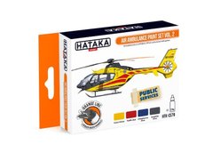 Набор красок Air Ambulance (HEMS) №2, 4 шт (Orange Line Нитро) Hataka CS-79