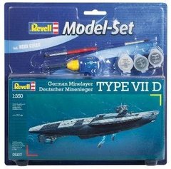 1/350 Подводная лодка Type VII D + клей + краска + кисточка (Revell 65107)
