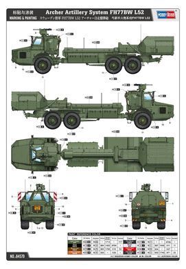 1/35 FH77BW L52&nbsp;Archer шведская 155-мм самоходная артиллерийская установка (Hobbyboss 84579), сборная модель