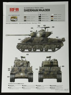 1/35 M4A3E8 Sherman "Easy Eight" американский средний танк (Rye Field Model RFM RM-5028) сборная модель