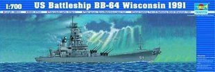 1/700 Линкор BB-64 Wisconsin 1991 года (Trumpeter 05706) сборная модель