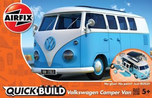 Автомобиль VW Camper Van Blue (Airfix Quick Build J6024) простая сборная модель для детей