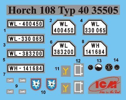 1/35 Horch 108 Typ 40 германский штабной автомобиль (ICM 35505), сборная модель