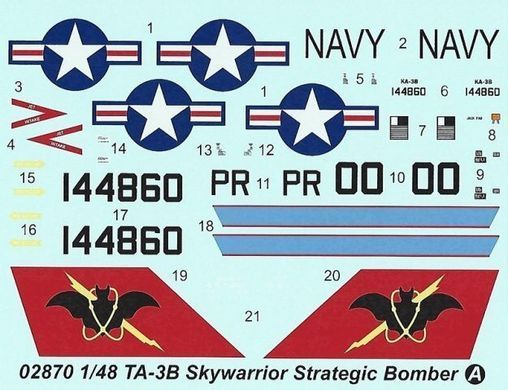 1/48 TA-3B Skywarrior американский стратегический бомбардировщик (Trumpeter 02870) сборная модель