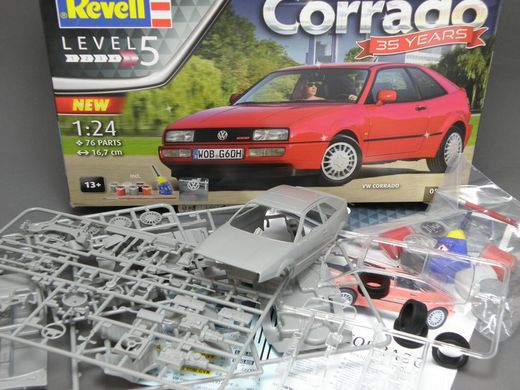 1/24 Автомобиль Volkswagen Corrado, серия Model Set с красками, клеем и кистями (Revell 05666), сборная модель
