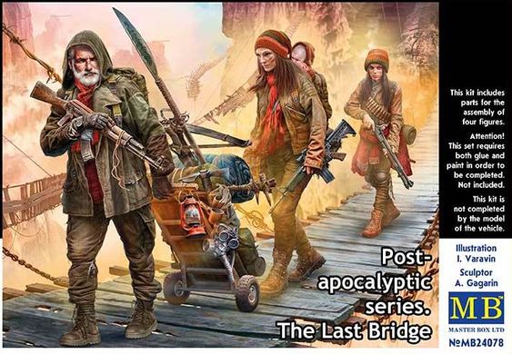 1/24 Набор фигур "The Last Bridge", серия Post-apocalyptic series (Master Box 24078), сборные пластиковые