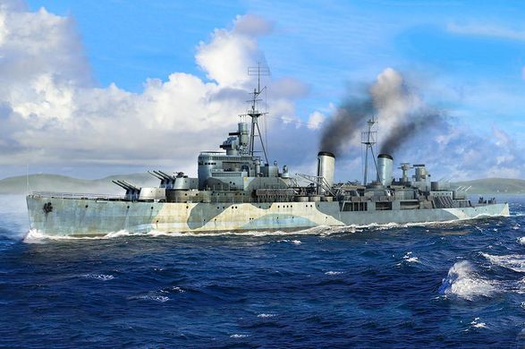 1/700 HMS Belfast образца 1942 года, английский легкий крейсер, waterline model (по ватерлинию) (Trumpeter 06701), сборная модель