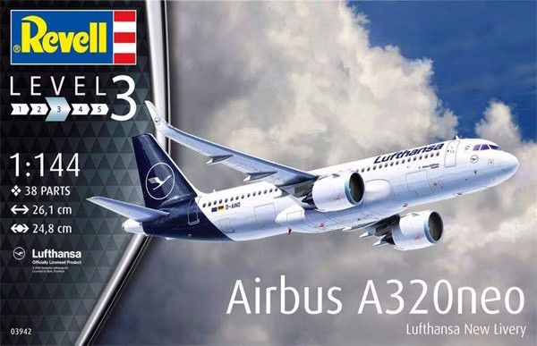 1/144 Airbus A320 Neo "Lufthansa" пассажирский самолет (Revell 03942), сборная модель